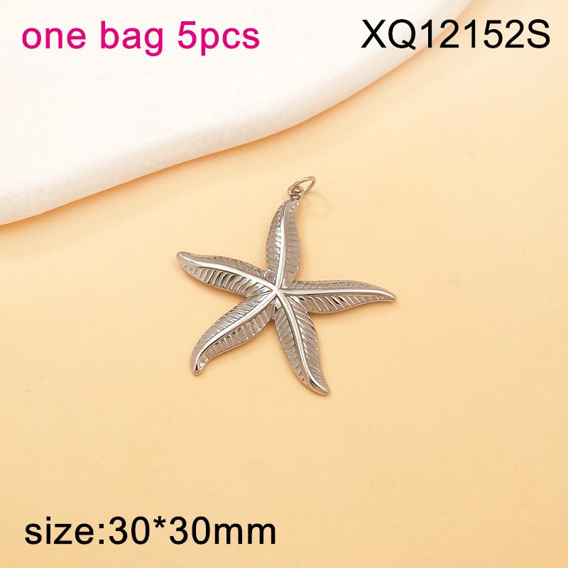 Titanium Steel Starfish & Seashell Ocean Style Pendant for DIY Necklaces & Bracelets