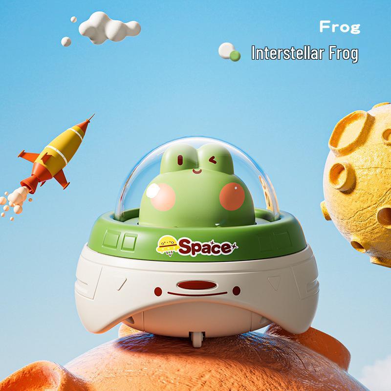 Kids Flying Saucer Pull-Back Toy Car - Educational Inertia Vehicle