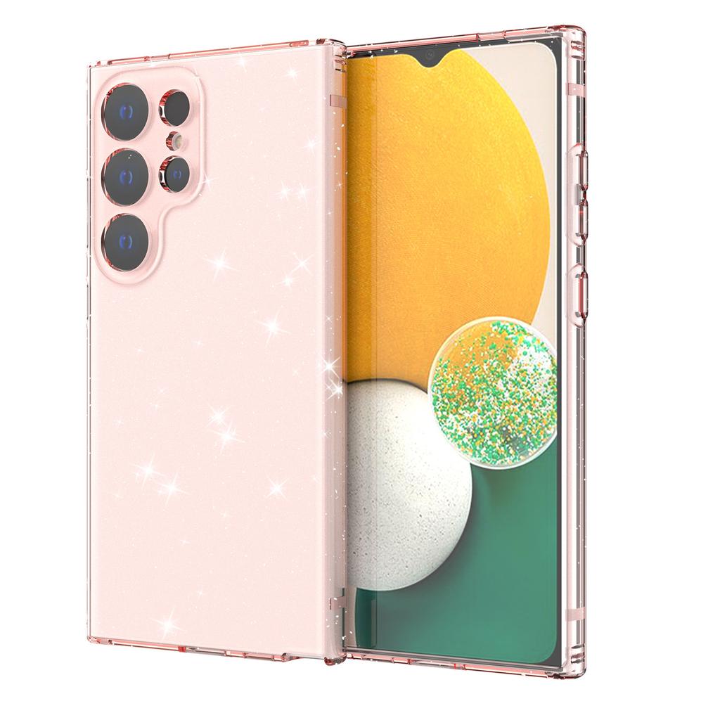 Applicable To Samsung S24ultra Mobile Phone Case New A15 Protective Case Transparent Flash Powder Anti Fall Mobile Phone Case S24plus