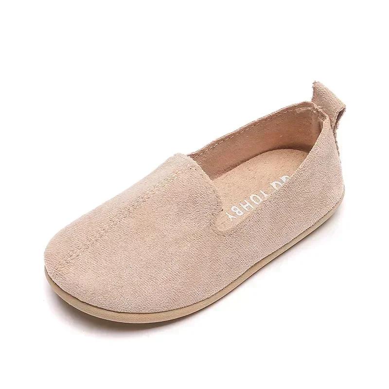 Children Clothing Yulin-001 Girls Children's Flat Shoes New Candy Color Simple Casual Shoes Loafers Slip-On Flats Lightweight Boys Leather Shoes Moccasins Cm