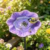 Handgefertigter Blumenbeet-Pfahl Erdspieß Bienen Schmetterlinge Bewässerungsstation Dekorative Vogeltränke Insekten-Trinkschale für Außenbereich Hof Rasen Dekoration