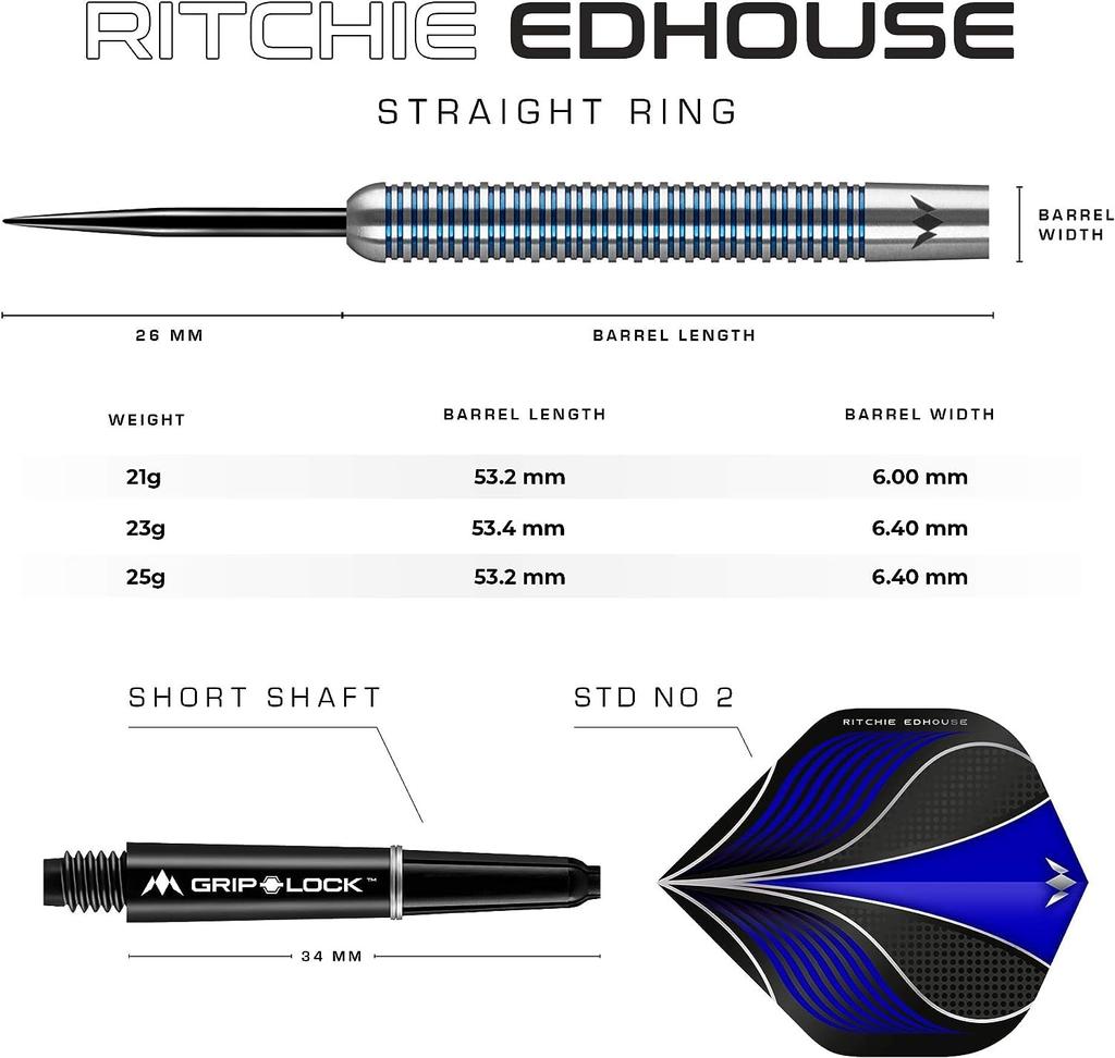 MISSION DARTS Mission darts Ritchie Edhouse AÇO 21g Ritchie Edhouse jogador modelo dardo barril dardo conjunto