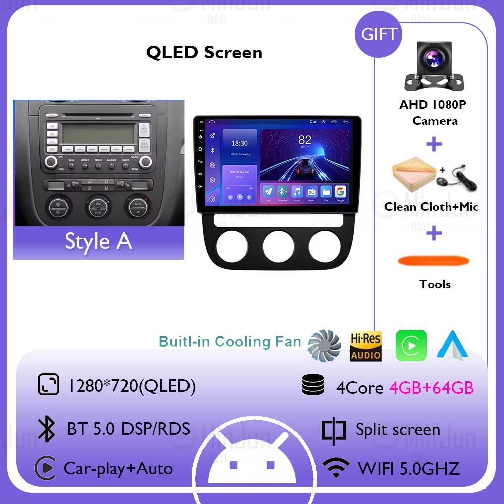 2K Screen Android 14 Car GPS Radio Multimedia For Volkswagen Jetta 5 2005 - 2010 Car Radio Multimedia Video Player Navigation