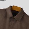 INCERUN Oversized Men Lapel Neck Short Sleeve Loose Casual Shirts