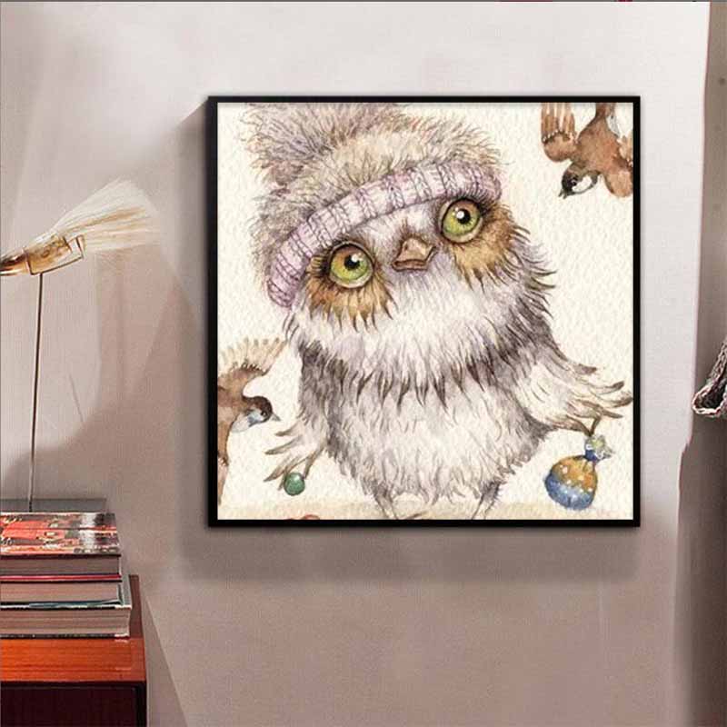 New Arrival 5D DIY Full Circle Diamond Painting "Cute Owl" Embroidery Cross Stitch Home Decor Gift