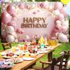 2D flat 1pc rose gold birthday party background, polyester material, festival celebration, birthday, party celebration,