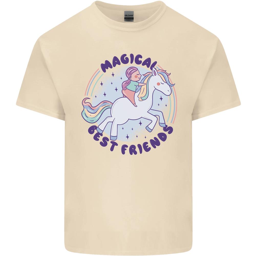 26 Magical Friends a Girl Riding a Unicorn Mens Cotton T-Shirt Tee Top Unisex T-Shirt M