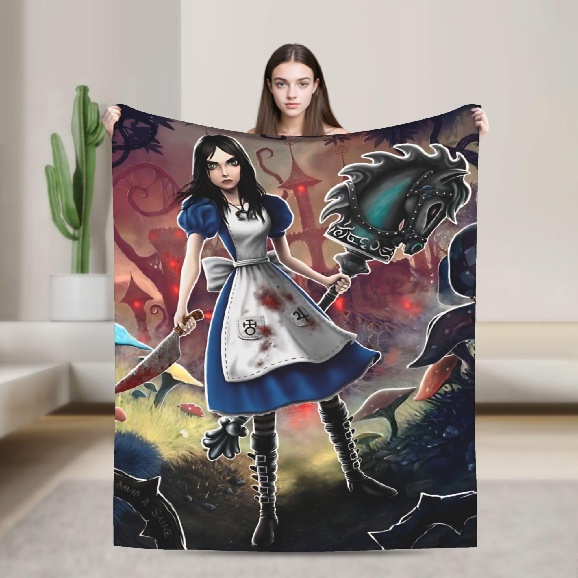 

Dark Alice Madness Returns Game blanket Super Warm Novelty Plush Bedding Throws Home Decor Flannel Bedspread Bed Cover 100x150cm