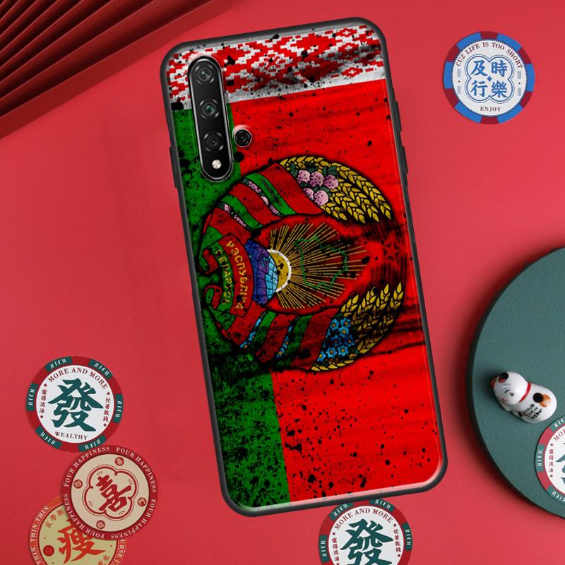 Belarus Flag Coat of Arms For Huawei P60 Pro P30 P40 Lite Nova 7i 8i 11i 12i 12s 10 9 SE Y90 Y60 Y70 Y72 Y61 Y91 Case