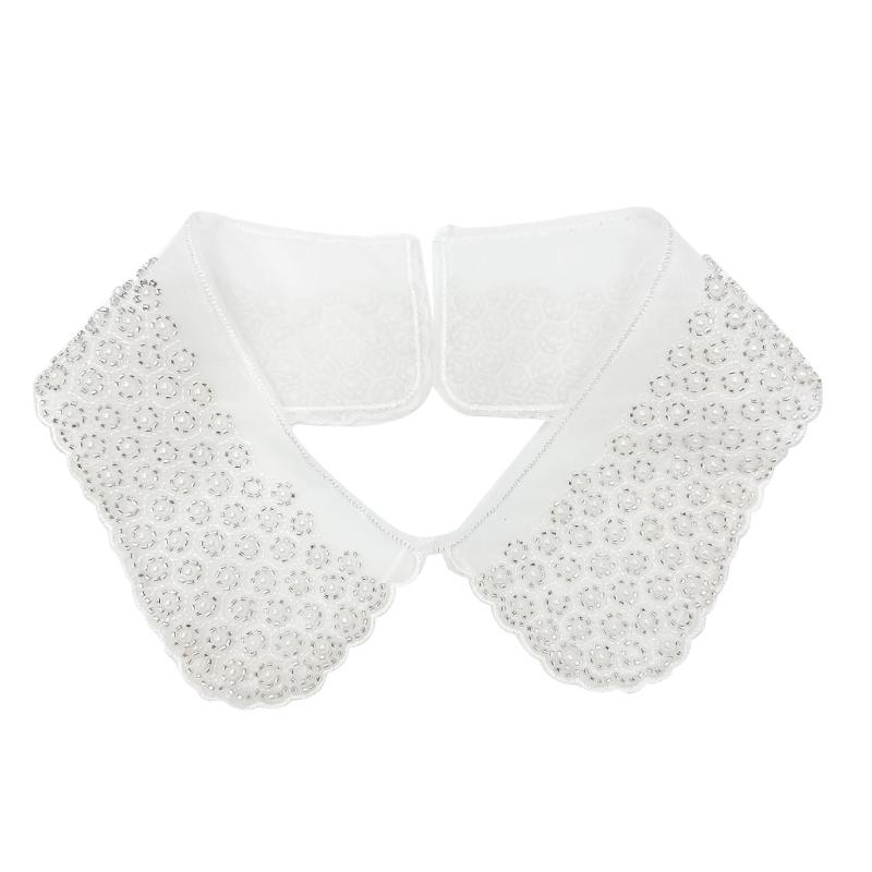 

Detachable Lapel Collar False Elaborate Girls Collar Accessory Embroidered Collar Ancient Art Traditional False Shawl 1