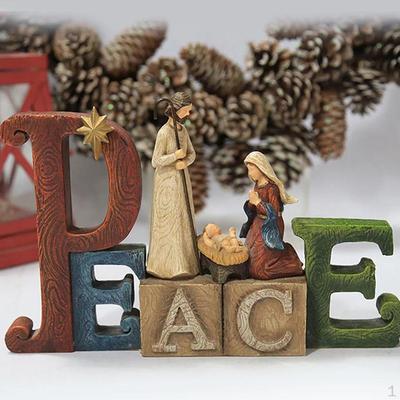 Nativity Resin Religious Baby Scene Figurine Stable Statue And Sculpture Ornaments