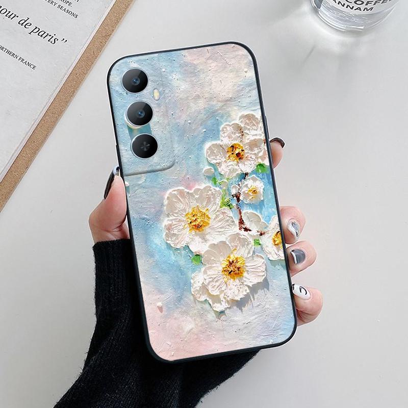 For Realme C65 Case C 65 Lovely Cartoon Flower Painted Soft Silicone Phone Cover For Realme C65 4G Funda Coque RealmeC65