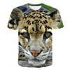 Men's T-shirt Short Sleeved Round Neck Leopard Animal 3D Printed Loose Fit Men's T-shirt
