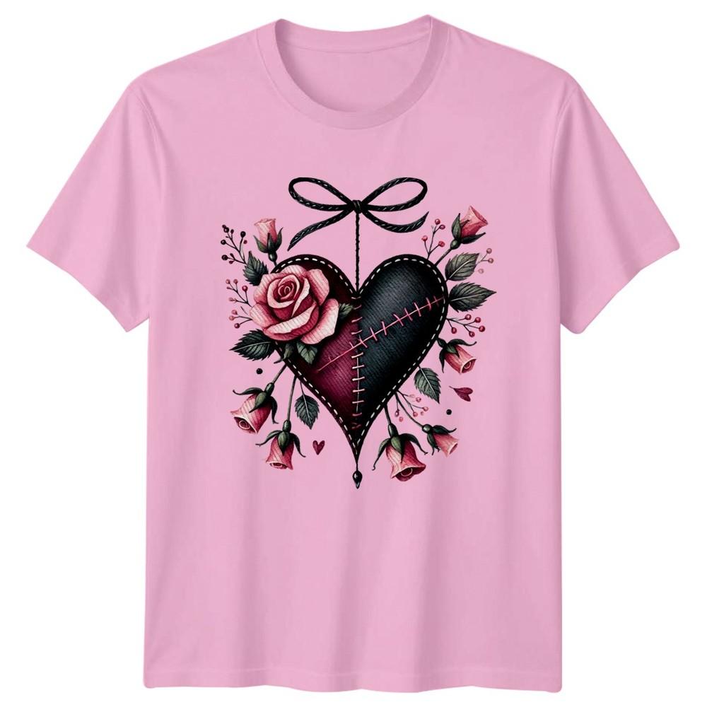 Roses Heart Floral Graphic Unisexs TShirt Unisexs Tee Unisex Top