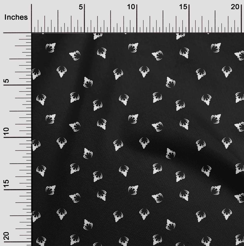 oneOone Georgette Viscose Black Fabric Christmas Fabric For Sewing Printed Craft Fabric By The Yard 42 Inch