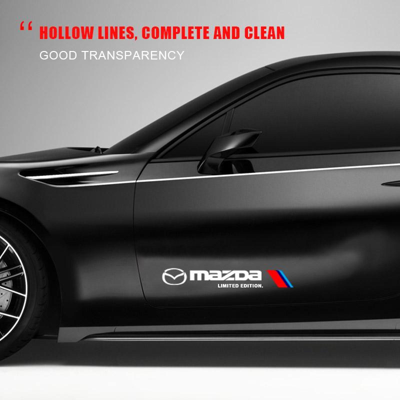 2pcs Car 3D Stickers Auto Side Body Sports Sticker Decals Car Accessories For Mazda 3 5 6 323 626 CX-3 CX-4 CX-5 CX-7 CX-9 Axela 6 RX8 7 MX3