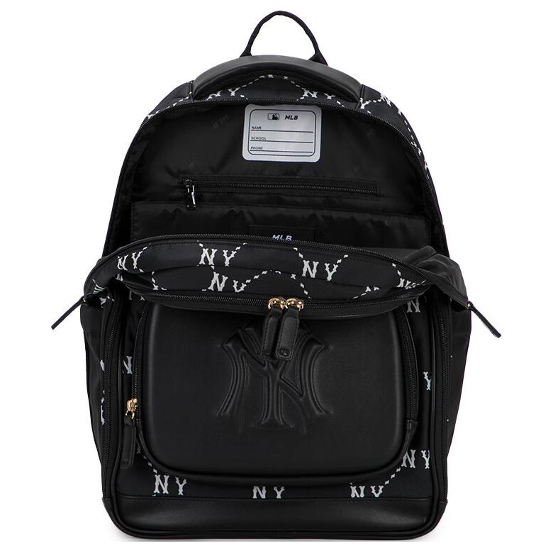 New MLB Artificial Leather Backpack Small Unisex Black 7ABKMC25N-50BKS