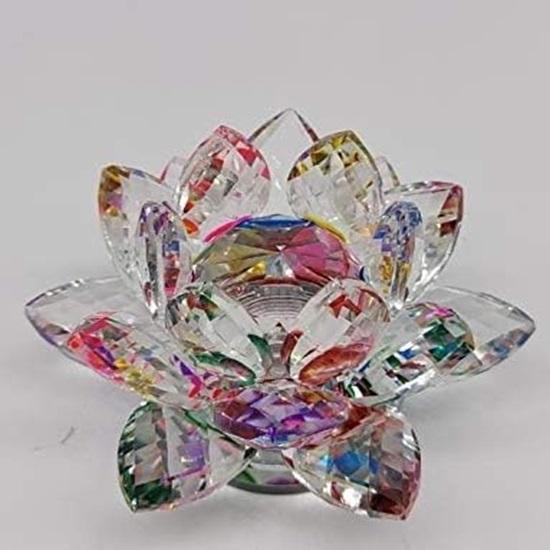 Vastu Feng Shui Transparent Crystal Lotus for Positive Energy A Gift Item for Good Luck Prosperity