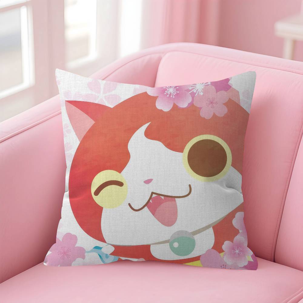 Anime Yokai Cute Watch   Pillow Cushion Cover Pillowcase Living Room Sofa Home Decor Customized