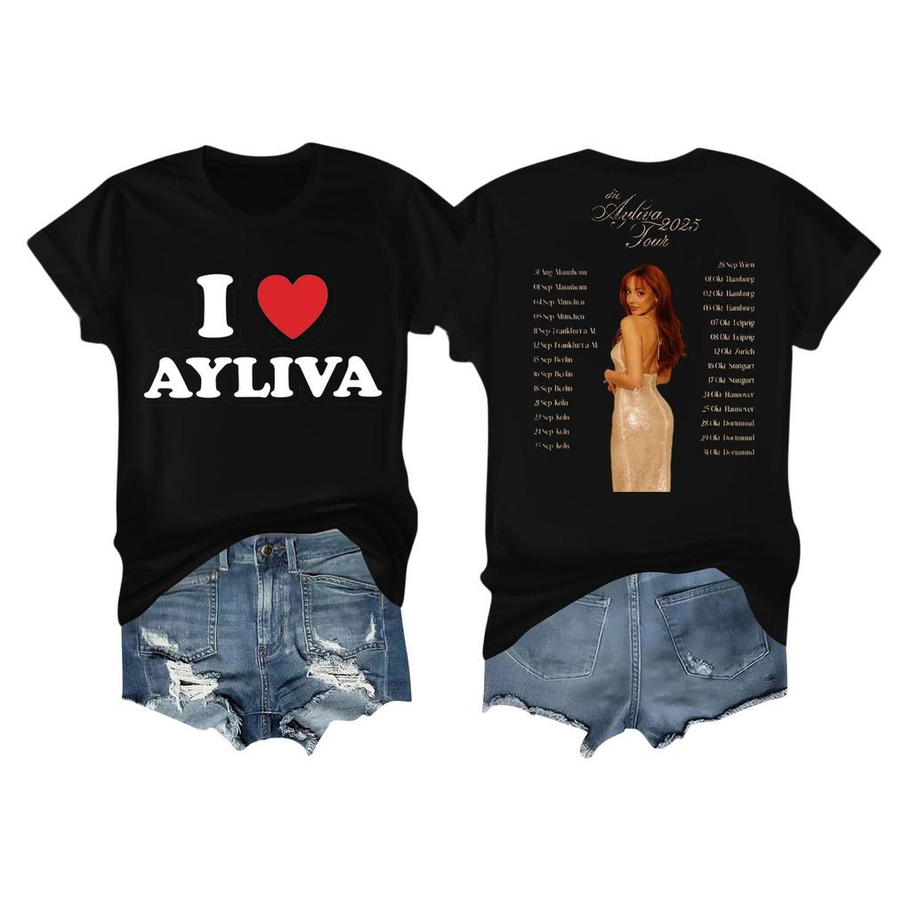 Kvinners avslappet trykket t-skjorte rund hals genser kort ermet topp