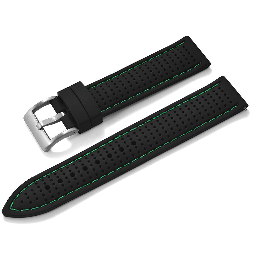 Quick Release Sport Silicone Watch Band - Breathable Waterproof Soft Rubber Strap Universal Fit 18mm 20mm 22mm For Men Women