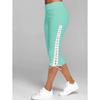 Womens Slim Fit Eyelet Lace Up Capri Leggings Multi Color