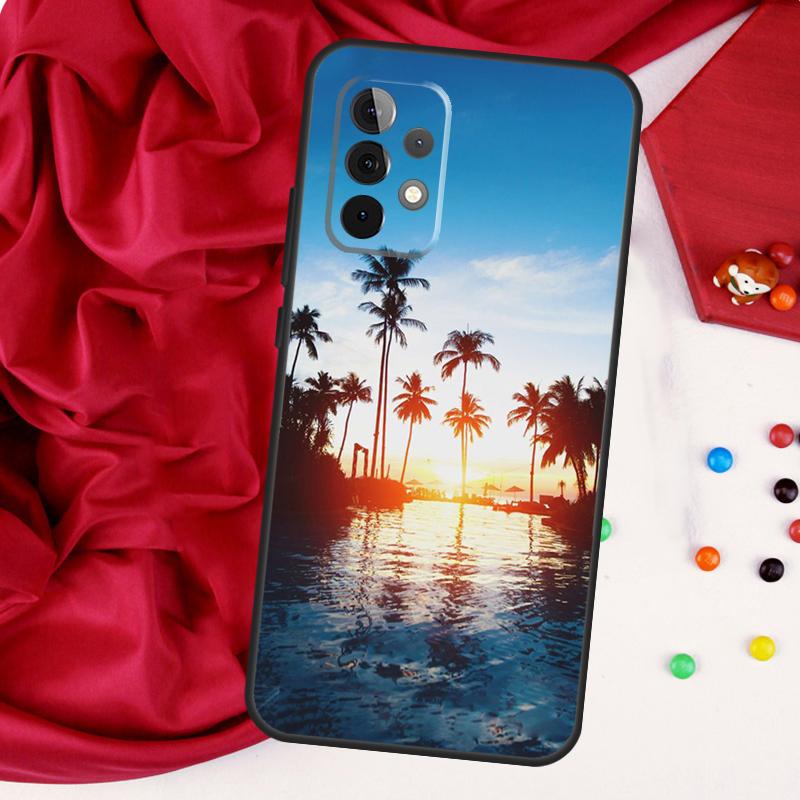 sunset palm trees For Samsung Galaxy A15 A55 A53 A33 A35 A22 A32 A52 A54 A34 A14 A56 A36 A26 A16 A05 A06 Case