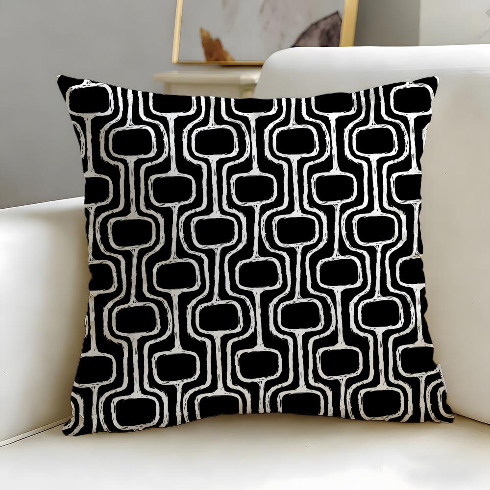 Classic Art Modern Geometric Style Cushion Cover Soft  EasyWash Pillow Case  Versatile for Couch Bed Travel and Office