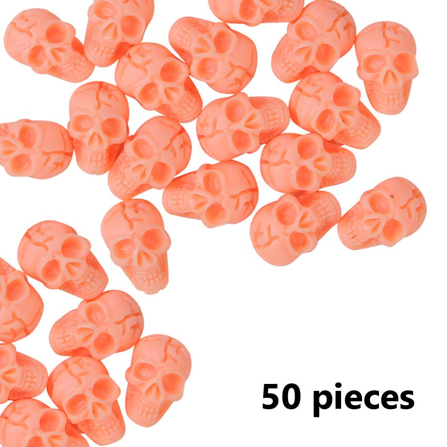 10/50Pcs Skull Nail Art Charms Flatback Beads, Punk Halloween Party Holiday Nail Art DIY Decoration