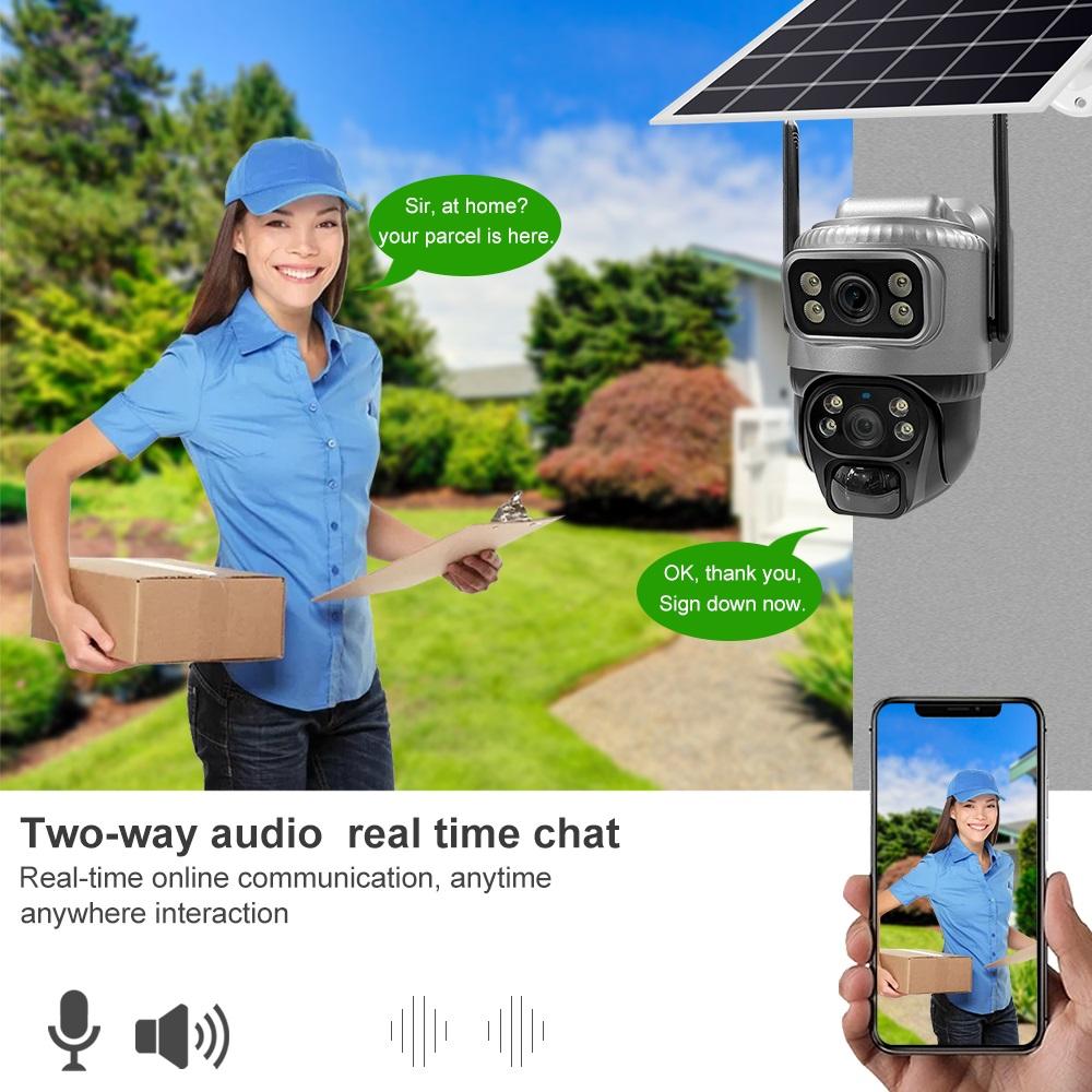 Single/Binocular Solar Surveillance Camera WiFi/4g Wireless Connection Waterproof Night Vision High-definition Security Monitoring