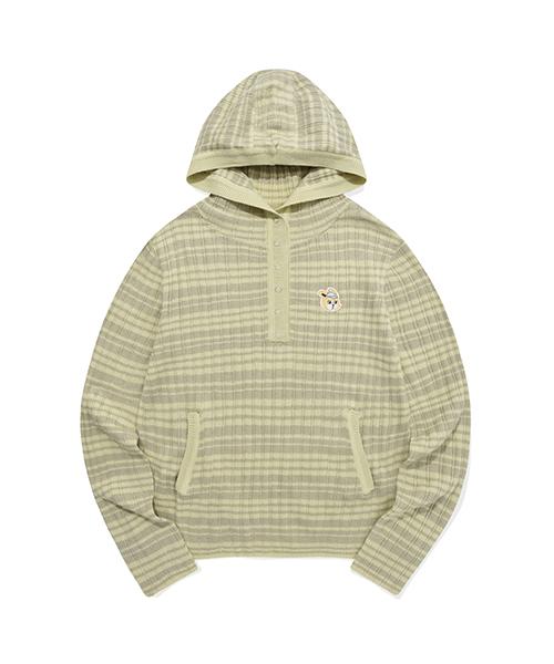 Kirsh Witty Bunny Striped Knit Hoodie [Mint] 1