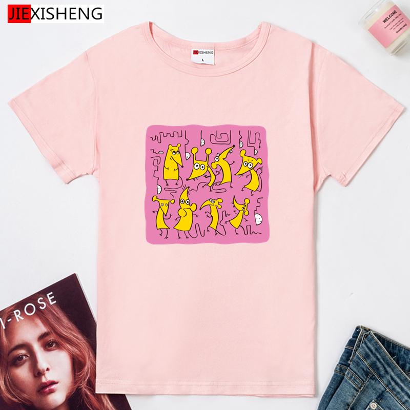 Kawaii Cartoons Graphic Print Women T-Shirts Plus Size 5 Colors Choose Short Sleeve O-Neck Tops Tees