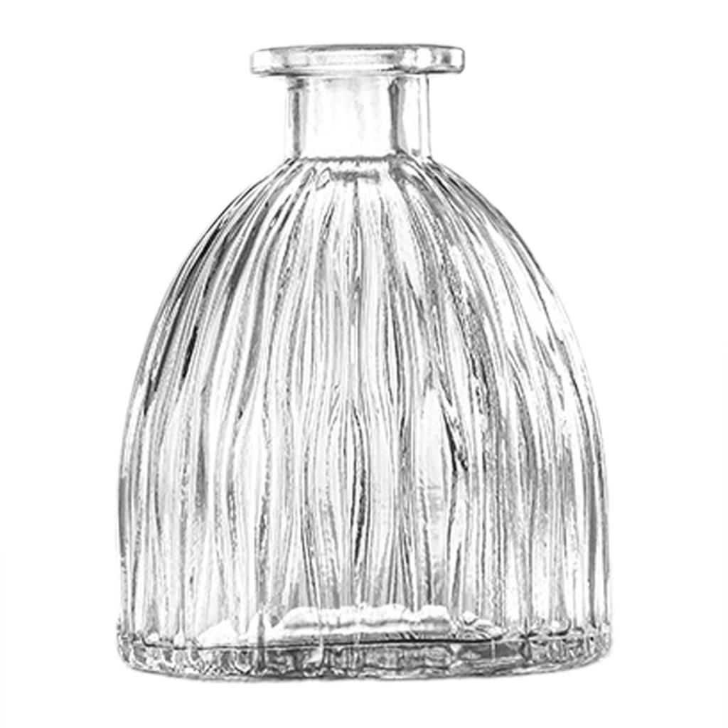 Vintage French Clear Glass Vase Ornamental Wide Mouth Tabletop Plant Pot Decor Resuable Modern Hydroponic Flower Pitcher