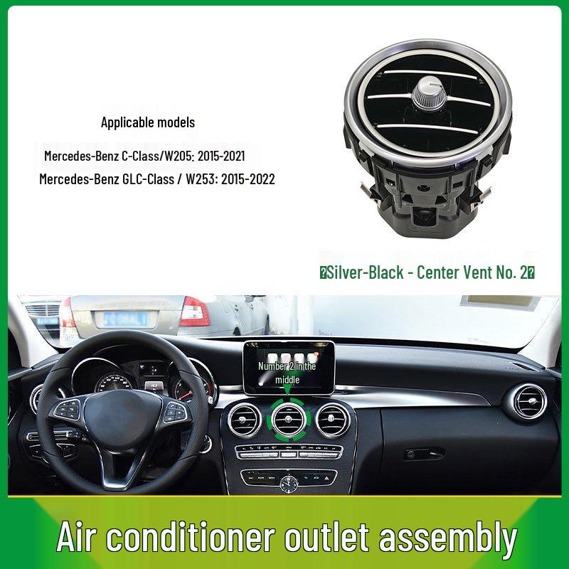 Compatible with Mercedes-Benz C-Class and GLC-Class W205 W253 Dashboard Front and Rear Air Conditioning Vent Grilles