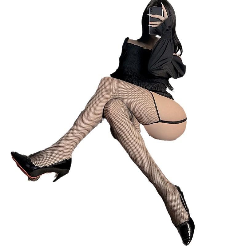 Fishnet Stockings Over-the-Knee Stockings Lace Garter Sexy Japanese Style One-Piece Dropshipping Black Mesh