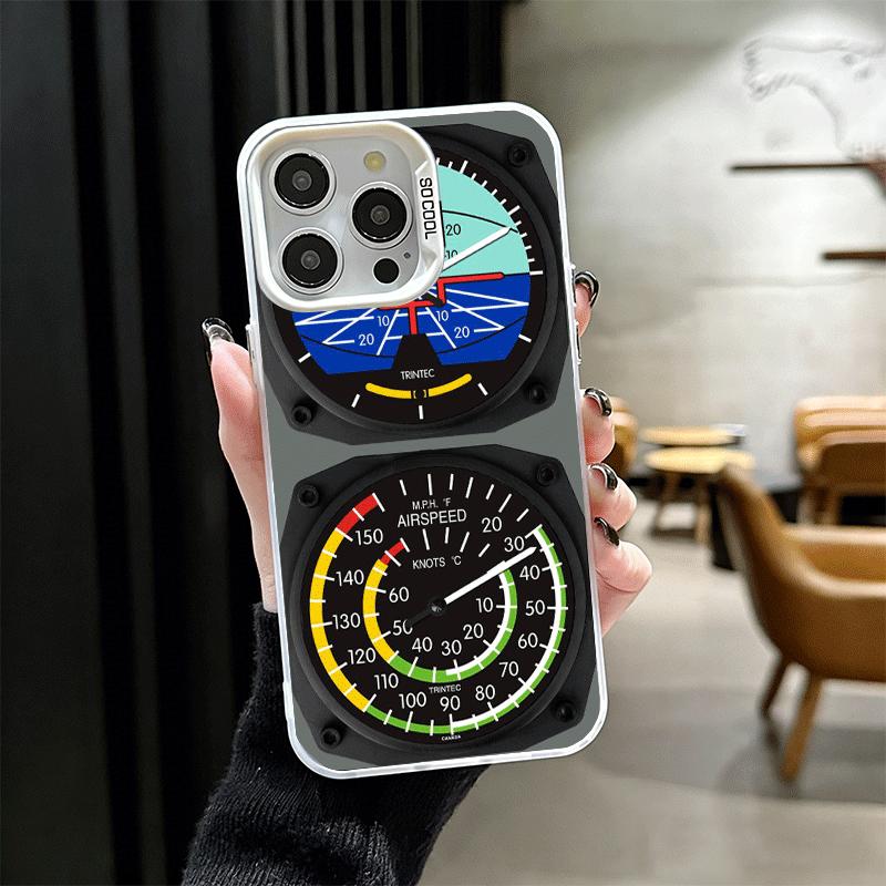 Aircraft Instrument Cockpit Radar Soft Phone Case for iPhone 15 16 17 Pro Max 17Air 16E 14 Plus 13 12 Mini Shockproof Cover Back