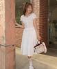 Aau Shirred Tiered Midi Skirt_White