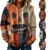 Women's Long Sleeve Halloween Printed Hoodie for Festive Party Wear