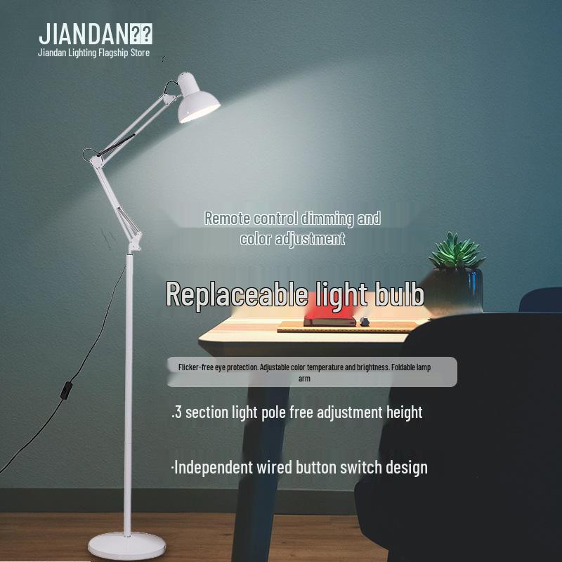 Nordic Remote-Control Long Arm Floor Lamp with Eye Protection