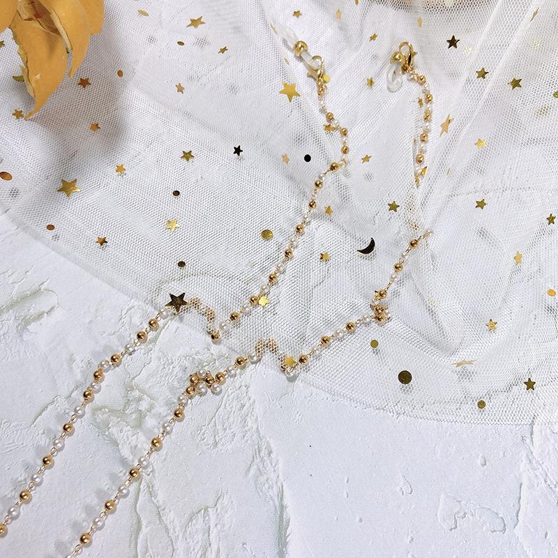 Copper Bead Clip Pearl Glasses Chain Oval Beanie Chain Mask Chain Wind Accessories Chain Glasses Chain