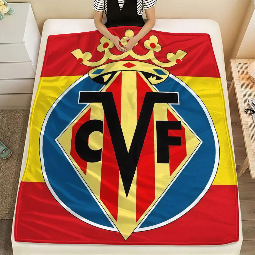 Coperta in Flanella con Logo Villarreal, Alta Qualità, Confortevole per Tutte le Stagioni, Decorazione per la Casa, Calore e Comfort