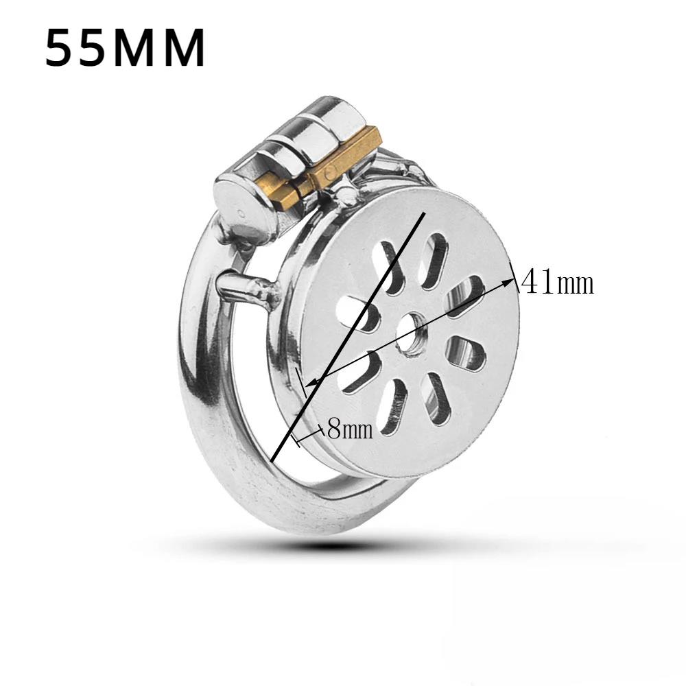 Flat Chastity Lock for Men Metal Chastity Devices Urethral Plug High Comfort Anti Cheating Dormant Lock Sex Toy for Couple SM