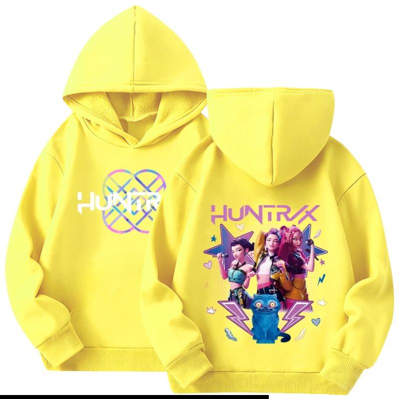 Kids Hoodies & Sweatshirts Kpop Hunters Witch Hunter Group Pattern Children's Girl Pocket Hoodie Sweatshirt