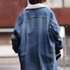 Denim Jacket, Women, Thick Fur, Warm, Winter, Autumn, Wool Lining, Long, Basic, Jeans Coat, Bomber, Outerwear
