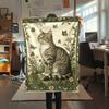 Cat Retro Print Flannel Blanket, High Quality Comfortable for All Seasons, Home Decor, Warmth and Comfort, Perfect for Christmas Gifts08