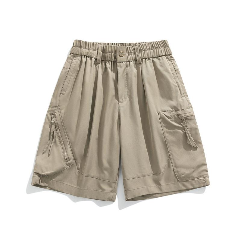 New Men's Retro Overalls Shorts Men's Summer Simple Loose Pants Casual Fashion Joker.