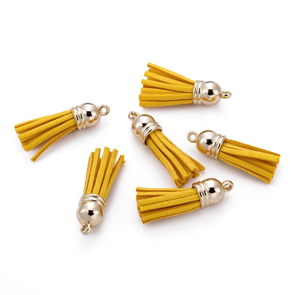 20pcs/lot 38mm Tassel Vintage Leather Tassels Fringe Pendant For DIY Keychain Jewelry Making Supplies Charms Accessories