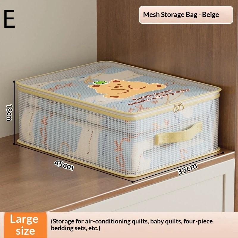Clothing Organizer with Large Capacity Transparent Mesh Bags for Efficient Storage Solutions