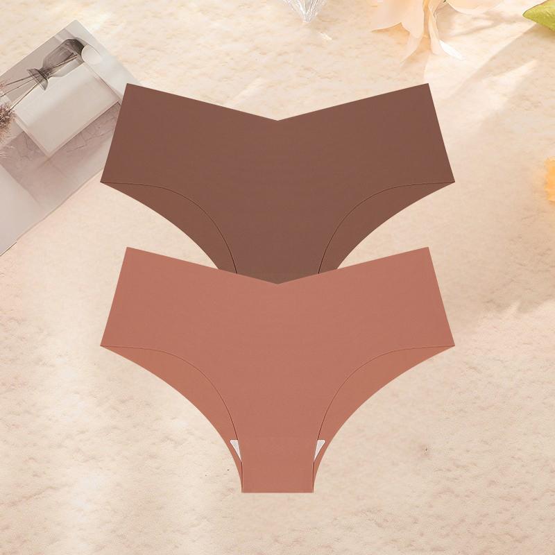 2Pcs/Set Plus Size Underwear Women's Panties Ice Silk Ladies Seamless Underpants Girls Briefs Breathable Sexy Lingerie Female