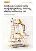 Solid Wood Parrot Play Stand: Handcrafted Bird Playground and Training Platform for Floor Use